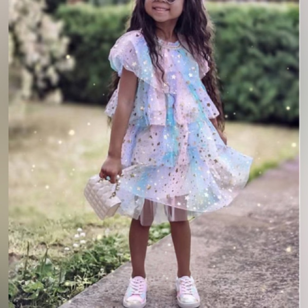 Lola and the boys inspired pastel star tulle layered dress